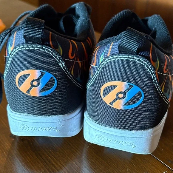 Heelys Kids' Black and Orange Flame Sneakers - Picture 4 of 5